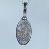 Natural Australian Boulder Opal Silver Pendant