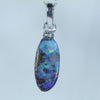 Natural Australian Boulder Opal Silver Pendant