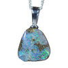 Natural Australian Boulder Opal Silver Pendant