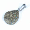 Australian Boulder Opal Silver Pendant with Silver Chain (14mm x 12mm) Code - Y297