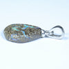 Australian Boulder Opal Silver Pendant with Silver Chain (14mm x 12mm) Code - Y297