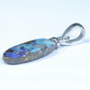 Australian Boulder Opal Silver Pendant with Silver Chain (15mm x 7mm) Code - Y294