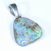 Australian Boulder Opal Silver Pendant with Silver Chain (11mm x 11mm) Code - Y298