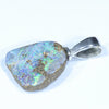 Australian Boulder Opal Silver Pendant with Silver Chain (11mm x 11mm) Code - Y298