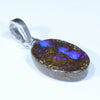 Australian Boulder Opal Silver Pendant with Silver Chain (15mm x 10mm) Code - Y310