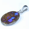 Australian Boulder Opal Silver Pendant with Silver Chain (15mm x 10mm) Code - Y310