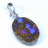 Australian Boulder Opal Silver Pendant with Silver Chain (15mm x 10mm) Code - Y310