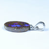 Australian Boulder Opal Silver Pendant with Silver Chain (15mm x 10mm) Code - Y310