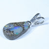 Australian Boulder Opal Silver Pendant with Silver Chain (11mm x 7.5mm) Code - Y313