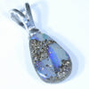 Australian Boulder Opal Silver Pendant with Silver Chain (11mm x 7.5mm) Code - Y313