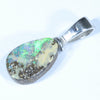 Australian Boulder Opal Silver Pendant with Silver Chain (10mm x 6.5mm) Code - Y300