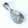 Australian Boulder Opal Silver Pendant with Silver Chain (10mm x 6.5mm) Code - Y300