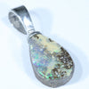 Australian Boulder Opal Silver Pendant with Silver Chain (10mm x 6.5mm) Code - Y300