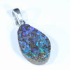 Australian Boulder Opal Silver Pendant with Silver Chain (16mm x 10.5mm) Code - Y308