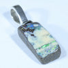 Australian Boulder Opal Silver Pendant with Silver Chain (13.5mm x 6mm) Code - Y295