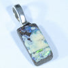 Australian Boulder Opal Silver Pendant with Silver Chain (13.5mm x 6mm) Code - Y295