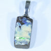 Australian Boulder Opal Silver Pendant with Silver Chain (13.5mm x 6mm) Code - Y295