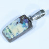 Australian Boulder Opal Silver Pendant with Silver Chain (13.5mm x 6mm) Code - Y295