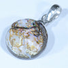 Australian Boulder Opal Silver Pendant with Silver Chain (11.5mm x 12mm) Code - Y296