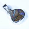 Australian Boulder Opal Silver Pendant with Silver Chain (9.5mm x 9.5mm) Code - Y320