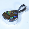 Australian Boulder Opal Silver Pendant with Silver Chain (9.5mm x 9.5mm) Code - Y320