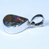 Australian Boulder Opal Silver Pendant with Silver Chain (9.5mm x 9.5mm) Code - Y320