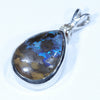 Sterling Silver - Solid Queensland Boulder Opal - Natural Diamond