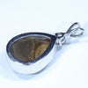 Australian Boulder Opal and Diamond Silver Pendant with Silver Chain (14mm x 10mm)  Code - Y338