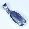 Australian Boulder Opal Silver Pendant with Silver Chain (12.5mm x 7mm) Code - Y336