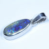 Australian Boulder Opal Silver Pendant with Silver Chain (12.5mm x 7mm) Code - Y336
