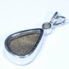 Australian Boulder Opal and Diamond Silver Pendant with Silver Chain (13mm x 9.5mm)  Code - Y316