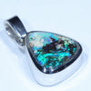 Australian Boulder Opal Silver Pendant with Silver Chain (9.5mm x 9.5mm) Code - Y321