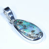 Australian Boulder Opal Silver Pendant with Silver Chain (14mm x 7mm) Code - Y318