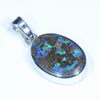 Australian Boulder Opal Silver Pendant with Silver Chain (14mm x 10mm) Code - Y337