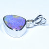 Australian Boulder Opal and Diamond Silver Pendant with Silver Chain (12mm x 9mm)  Code - Y306