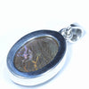 Australian Opal Matrix Silver Pendant with Silver Chain (17mm x 12.5mm)  Code - Y322