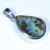 Australian Boulder Opal Silver Pendant with Silver Chain (16mm x 12mm) Code - Y307