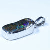 Australian Boulder Opal Silver Pendant with Silver Chain (19mm x 9mm) Code - Y340