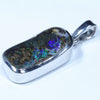 Australian Boulder Opal Silver Pendant with Silver Chain (19mm x 9mm) Code - Y340