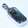 Australian Boulder Opal Silver Pendant with Silver Chain (19mm x 9mm) Code - Y340