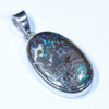 Australian Opal Matrix Silver Pendant with Silver Chain (21mm x 14mm)  Code - Y305