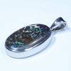 Australian Opal Matrix Silver Pendant with Silver Chain (21mm x 14mm)  Code - Y305