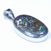 Australian Opal Matrix Silver Pendant with Silver Chain (21mm x 14mm)  Code - Y305
