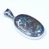 Australian Opal Matrix Silver Pendant with Silver Chain (21mm x 14mm)  Code - Y305