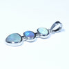 Australian Boulder Opal and Dark Opal Silver Pendant with Silver Chain (7mm x 6mm) Code - Y339