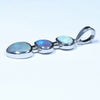 Australian Boulder Opal and Dark Opal Silver Pendant with Silver Chain (7mm x 6mm) Code - Y339