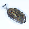 Australian Opal Matrix Silver Pendant with Silver Chain (31mm x 17mm)  Code - Y314