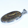 Australian Opal Matrix Silver Pendant with Silver Chain (31mm x 17mm)  Code - Y314
