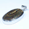 Australian Opal Matrix Silver Pendant with Silver Chain (31mm x 17mm)  Code - Y314