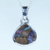 Natural Australian Boulder Opal Silver Pendant